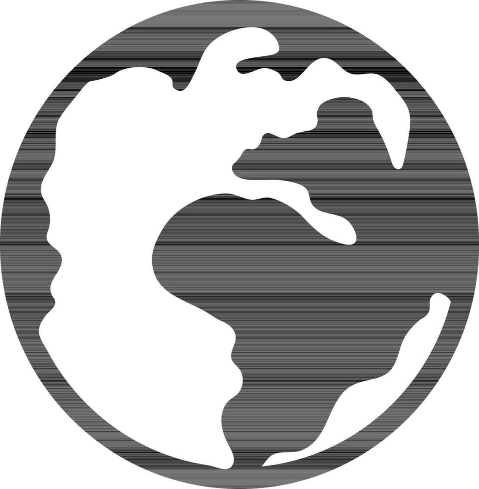 Glyph icon of earth globe in flat style. vector