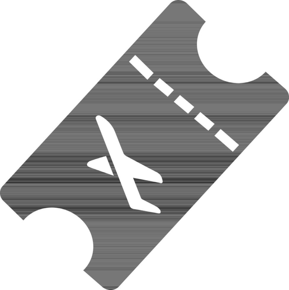 Glyph icon of flight or airplane ticket. vector