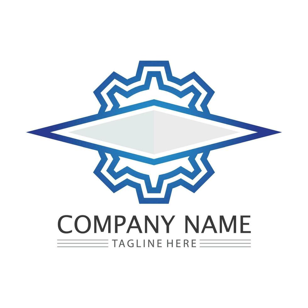 vector logo technology Digital tech vector business logo template concept illustration. Gear electronic factory sign. Cog wheel technology symbol SEO emblem Design element