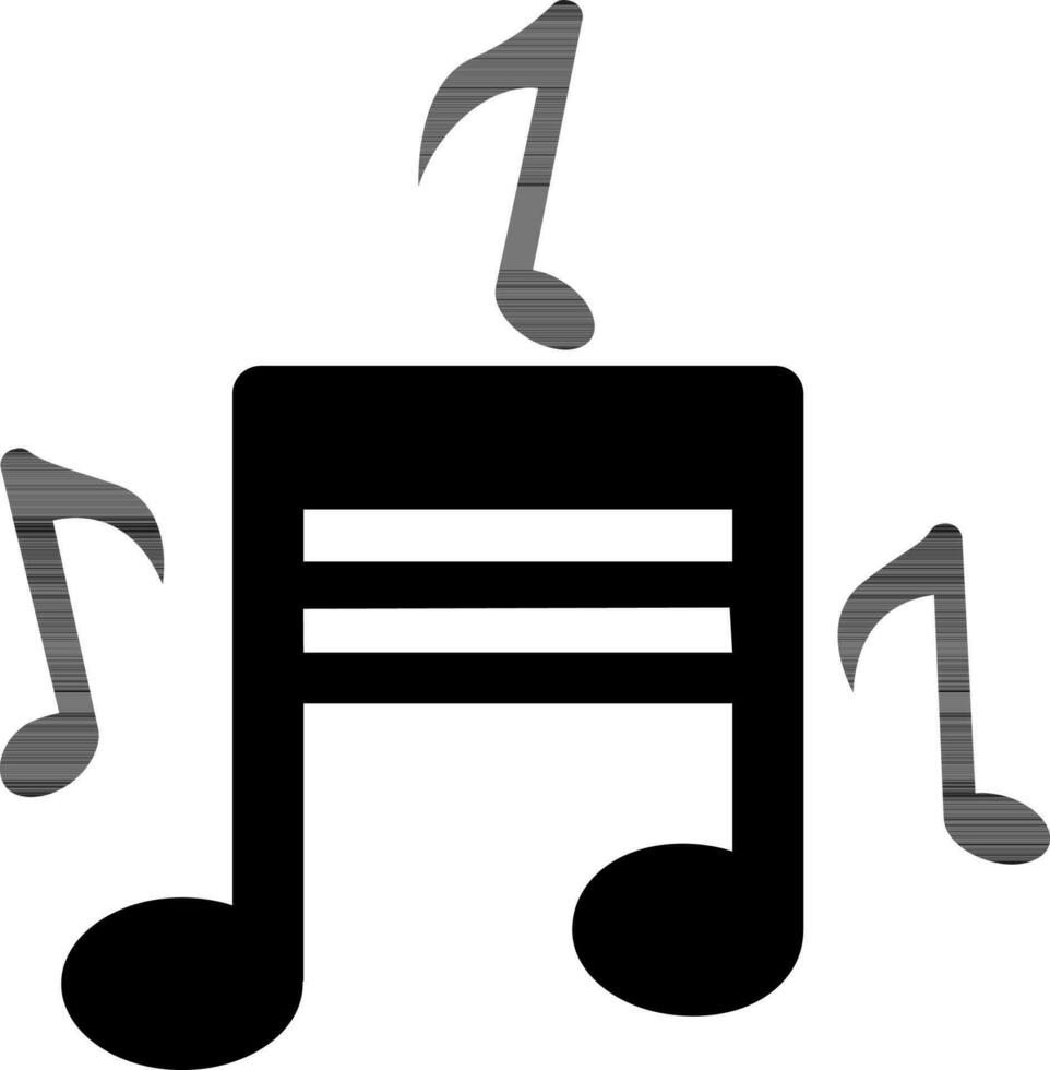 Black Music Notes glyph icon. vector