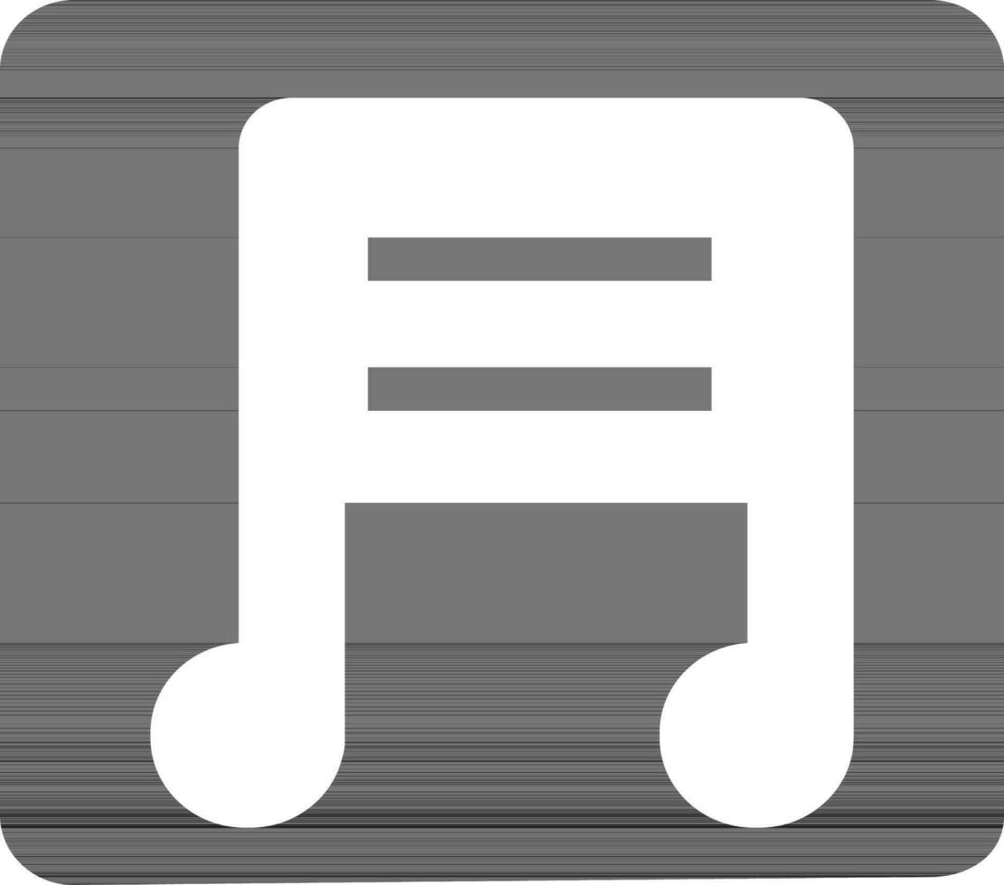 White Music Note glyph icon or symbol. vector