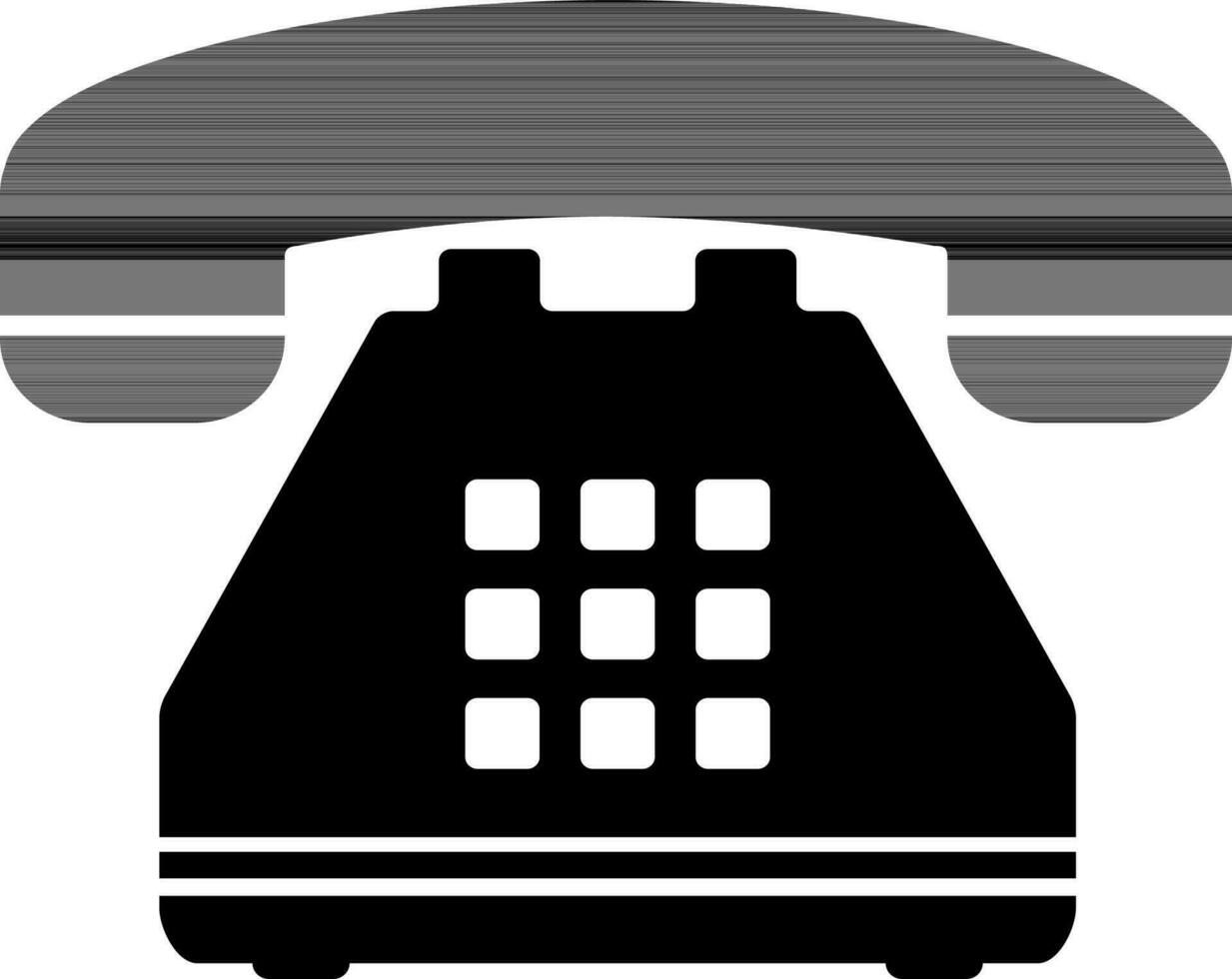 glifo icono de teléfono en negro y blanco. vector