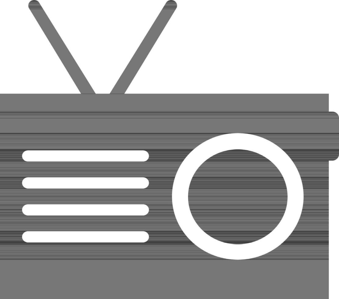 Black and white Radio glyph icon. vector