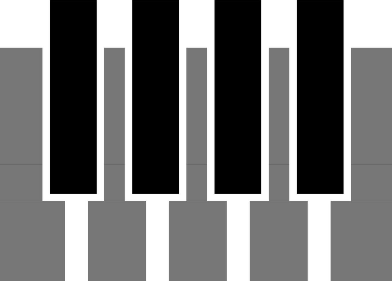 Glyph icon of black piano keys. vector