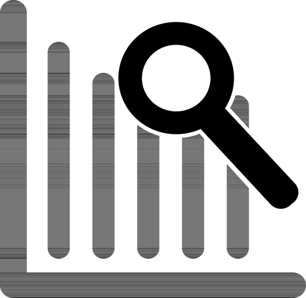 Glyph icon of Data Analysis with bar chart. vector