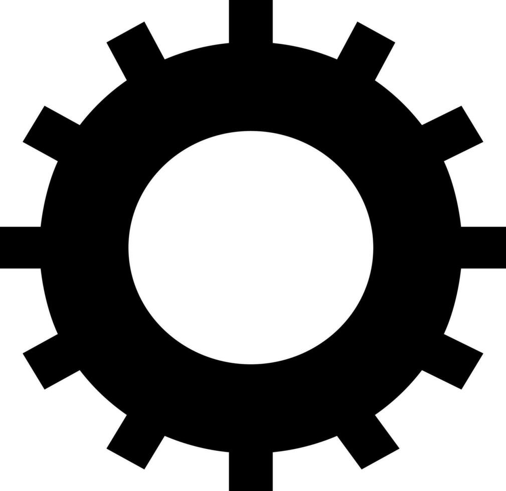 Glyph icon of gear or setting. vector