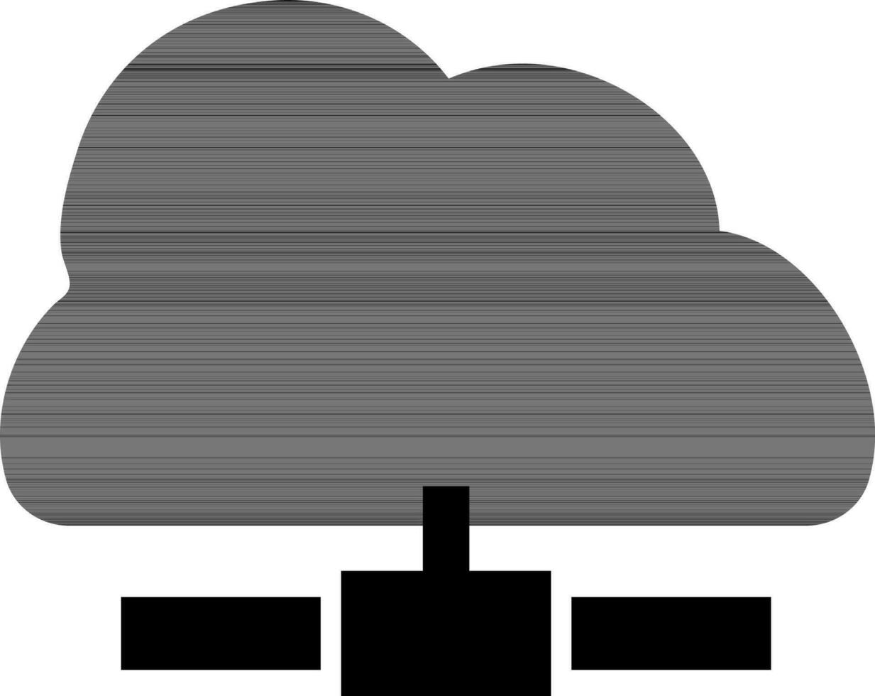 glifo icono de nube informática. vector