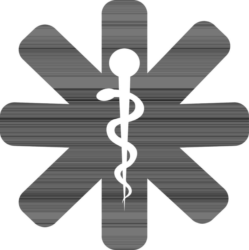 Glyph icon of Caduceus, Medical symbol. vector