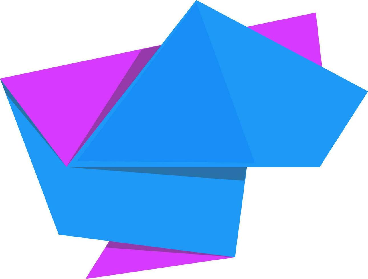 Origami style ribbon blue and purple color combination. vector