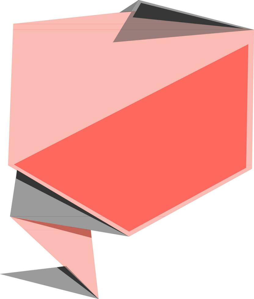 arrugado forma cinta o etiqueta en melocotón y gris color. vector