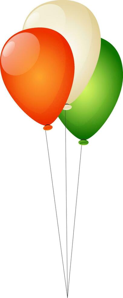 Shiny balloons in indian flag color. vector