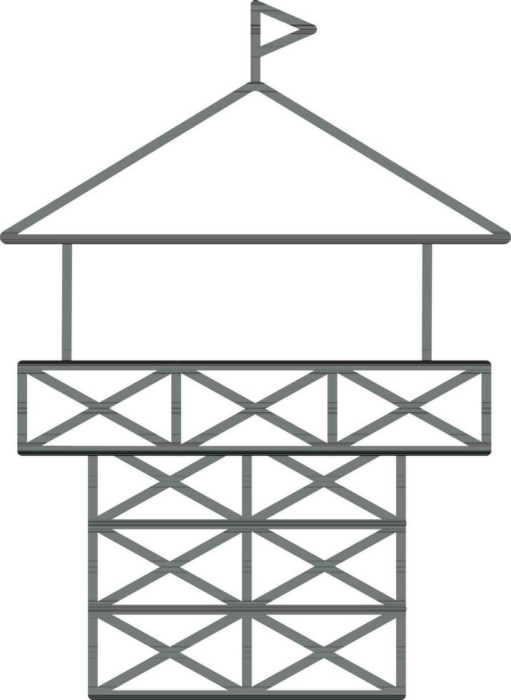 Illustration of tower icon in flat style. vector