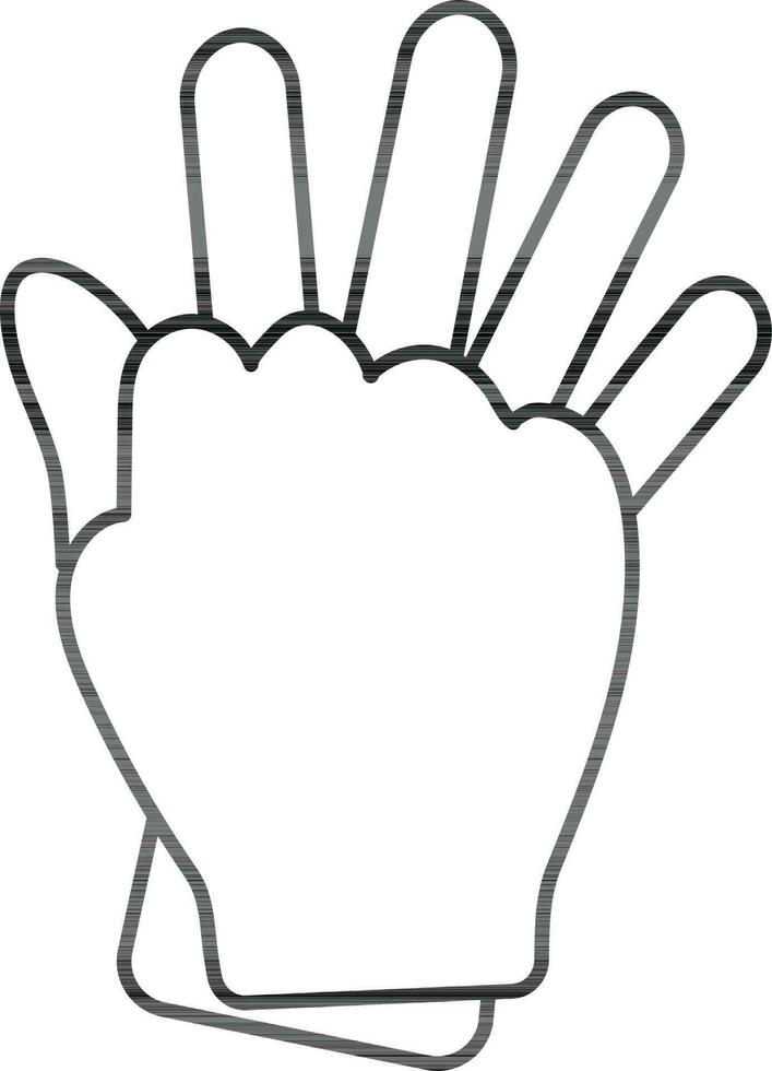 Illustration of hand glove icon in flat style. vector