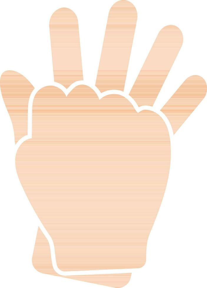 Illustration of hand glove icon in flat style. vector