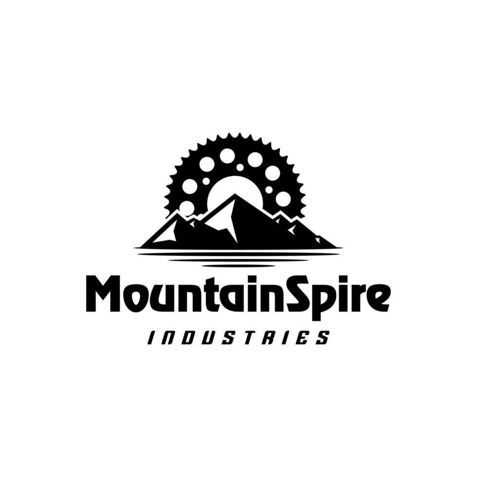 Mountain Cog Gear Logo For ecology energy factory company vector