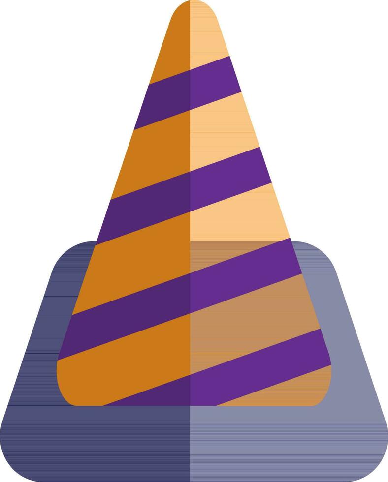 Traffic cone in orange and blue color. vector