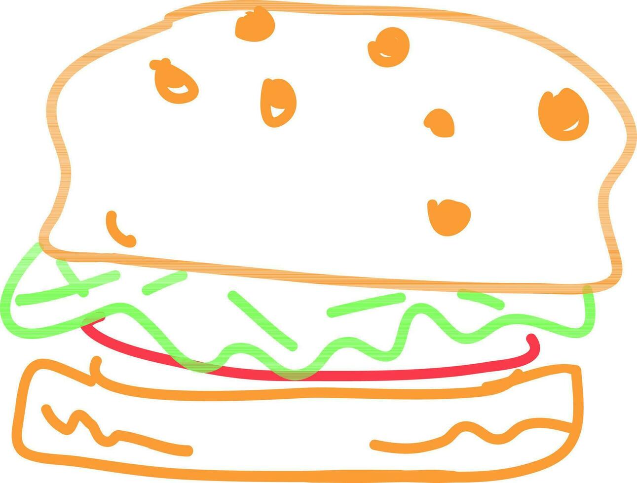 línea Arte ilustración rápido comida icono o hamburguesa. vector