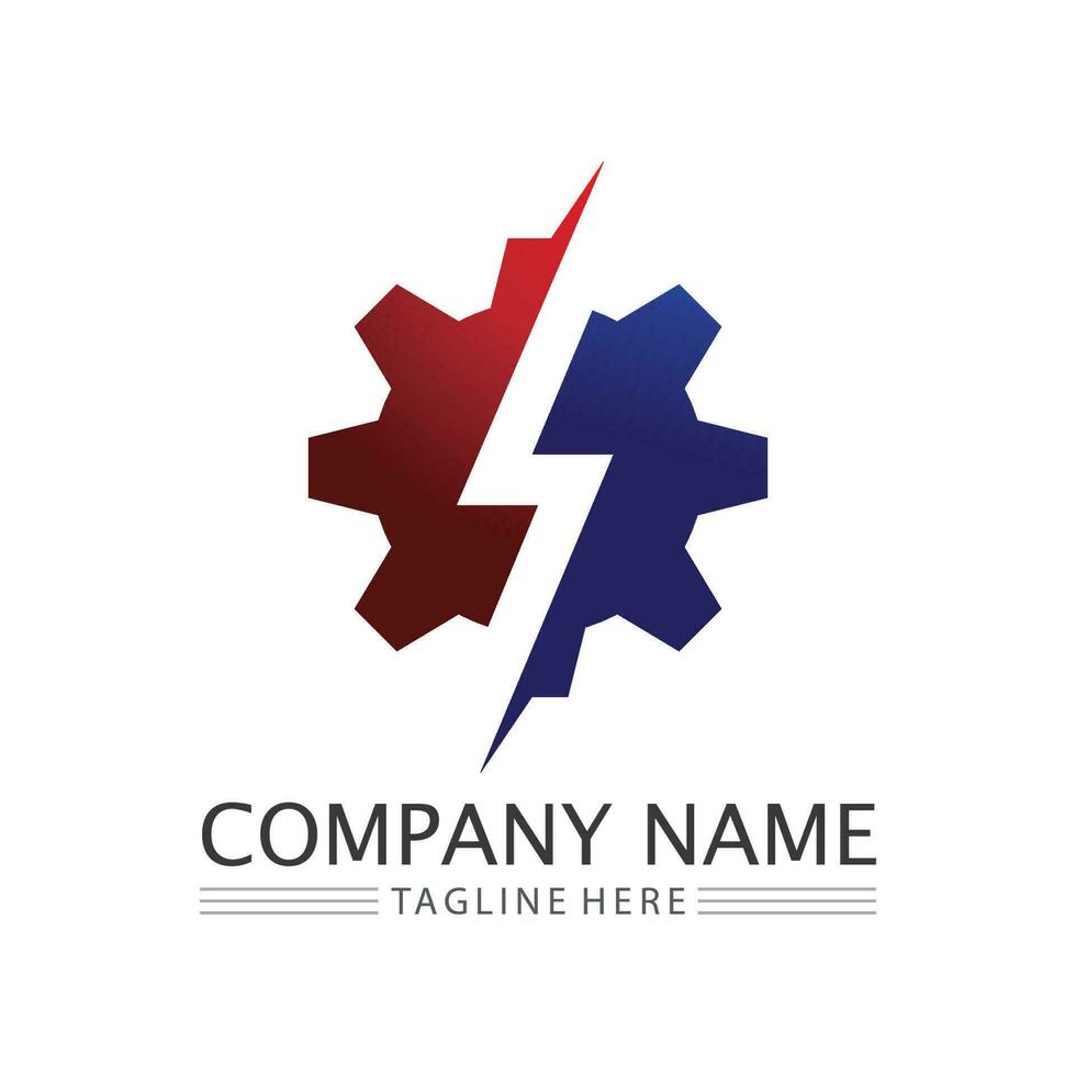vector logo technology Digital tech vector business logo template concept illustration. Gear electronic factory sign. Cog wheel technology symbol SEO emblem Design element