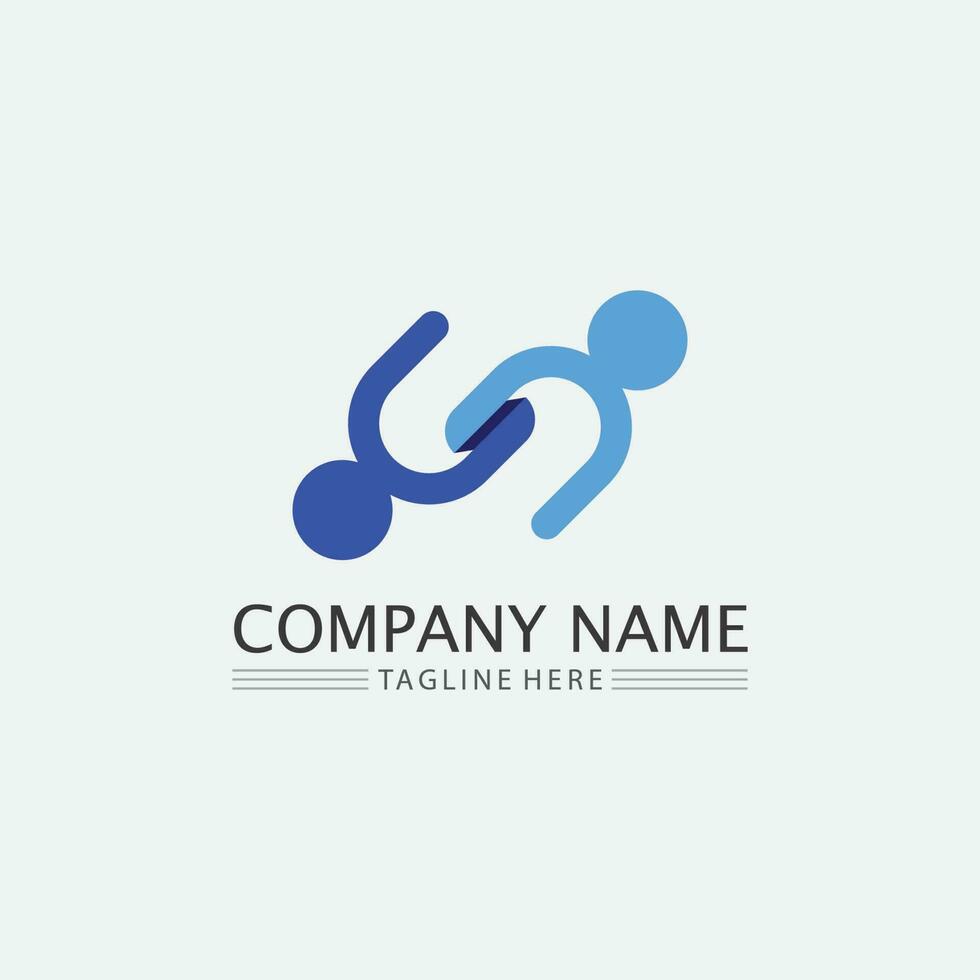 logotipo de personas, equipo, trabajo exitoso de personas, grupo y comunidad, logotipo de empresa y negocio de grupo y cuidado de diseño, icono familiar logotipo de éxito vector