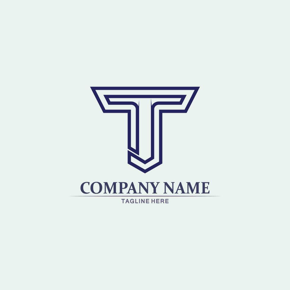 T letter, T logo vector font alphabet design and icon T