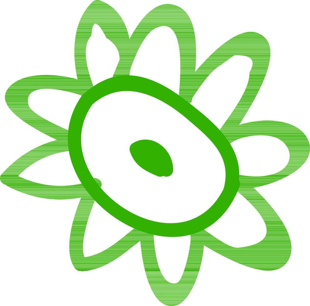Hand drawn illustration of green flower. vector