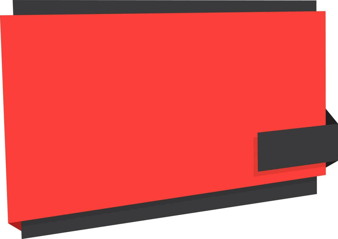 negro y rojo papel bandera, etiqueta o etiqueta diseño. vector