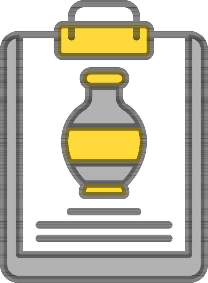 Vector Illustration of Vase on Clipboard.