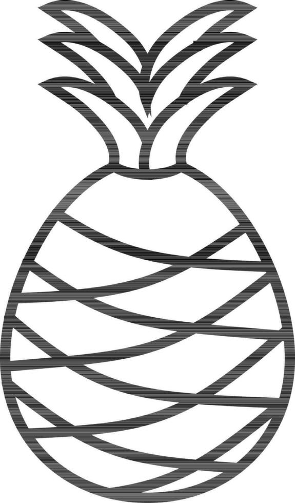 Line art illustration of Pineapple icon. vector