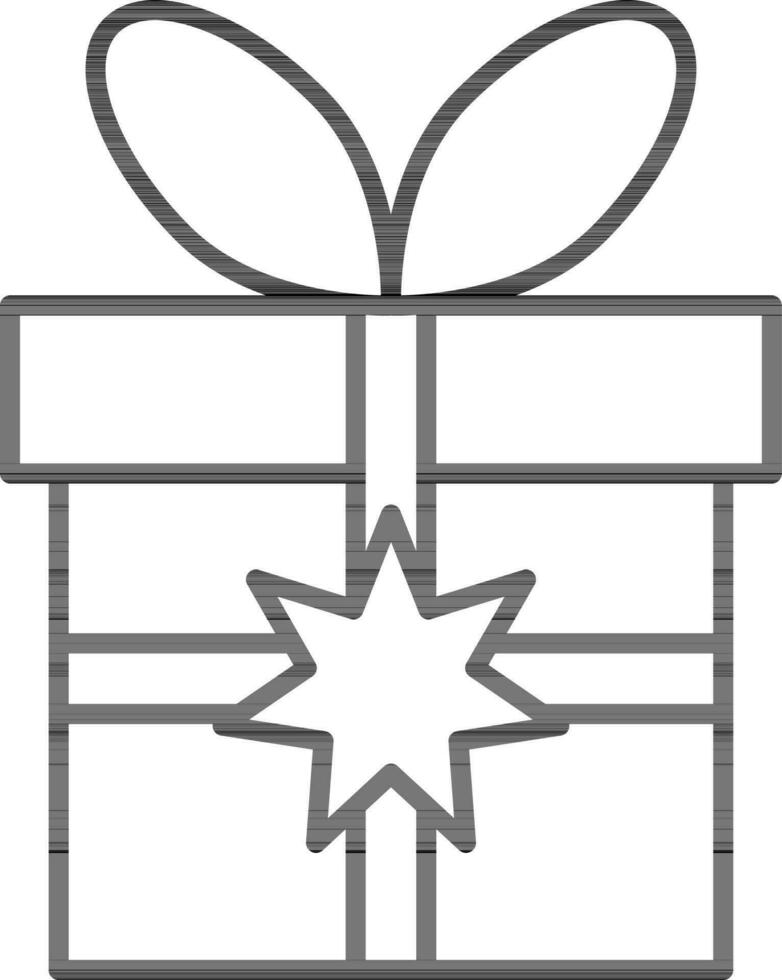 Gift box icon or symbol in line art. vector