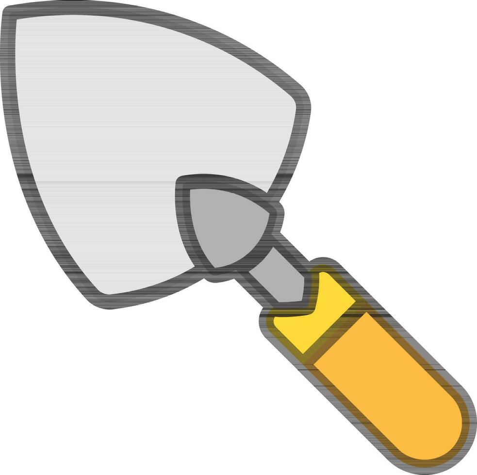 Gray and Yellow Trowel Icon on White background. vector
