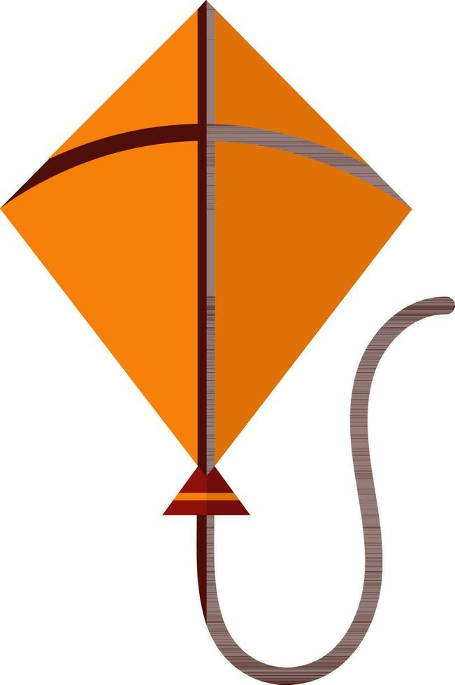 Illustration of Kite icon in orange and brown color. vector