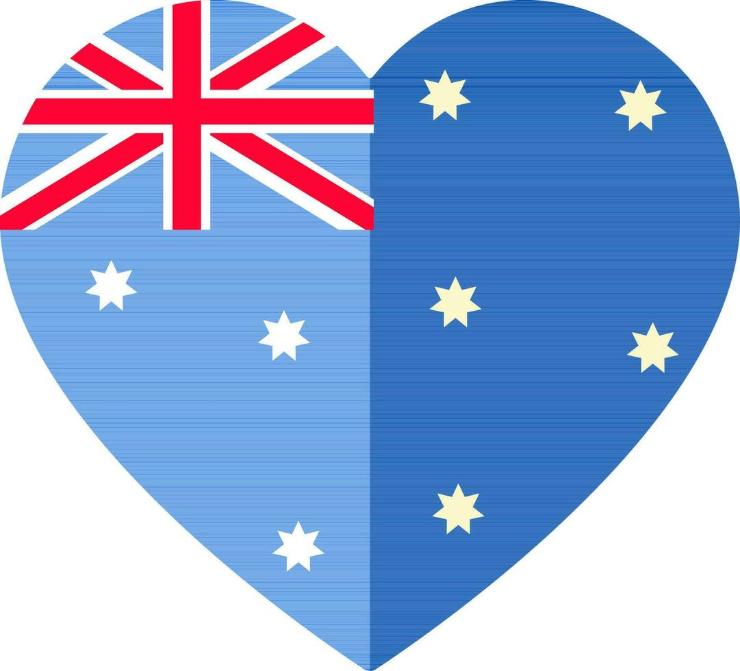 Australia Flag color heart shape icon. vector