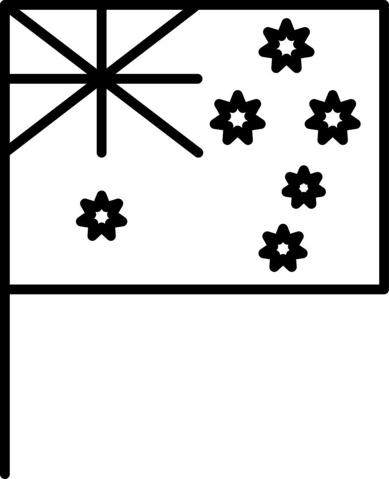 Australia Flag icon in black line art. vector