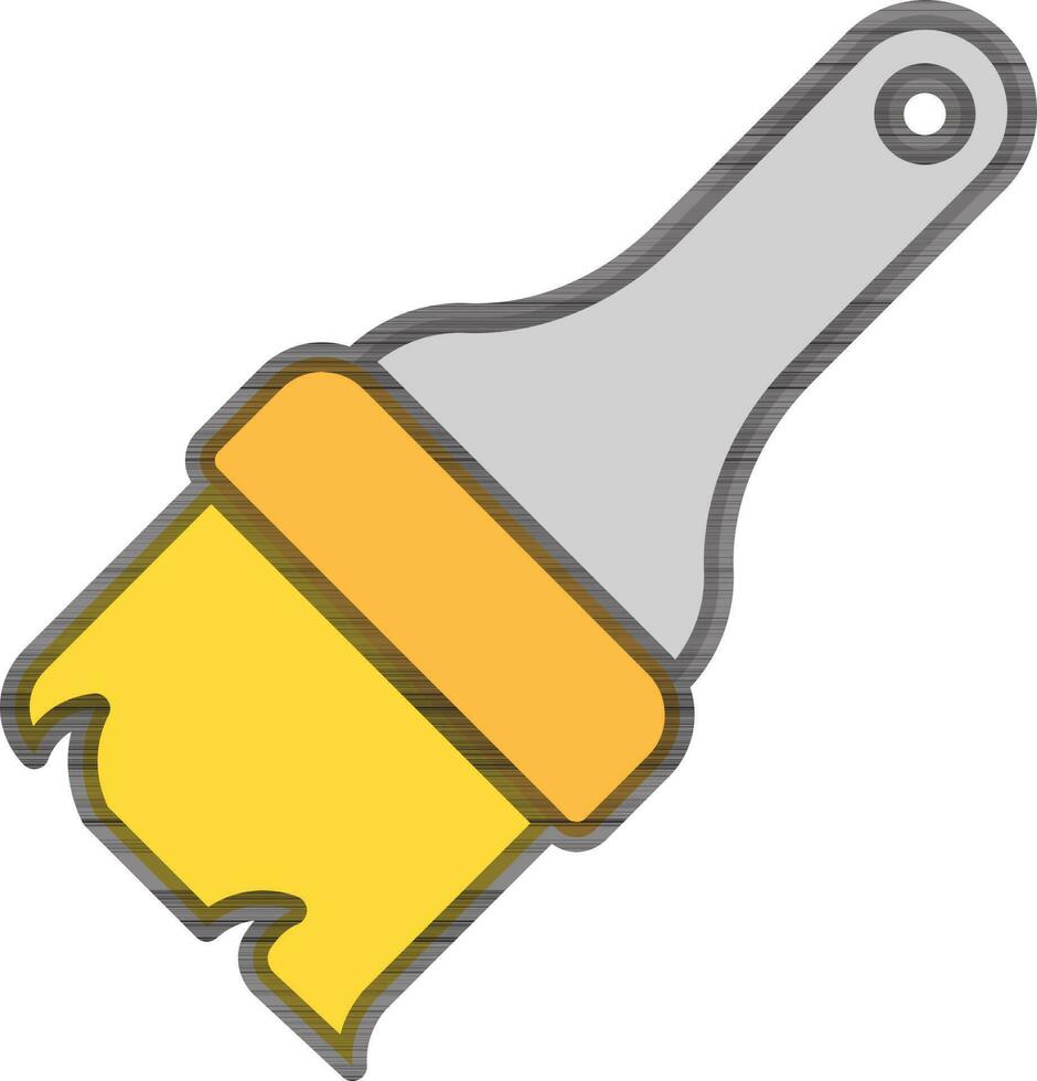 Isolated Paintbrush Icon in Yellow and Gray color. vector