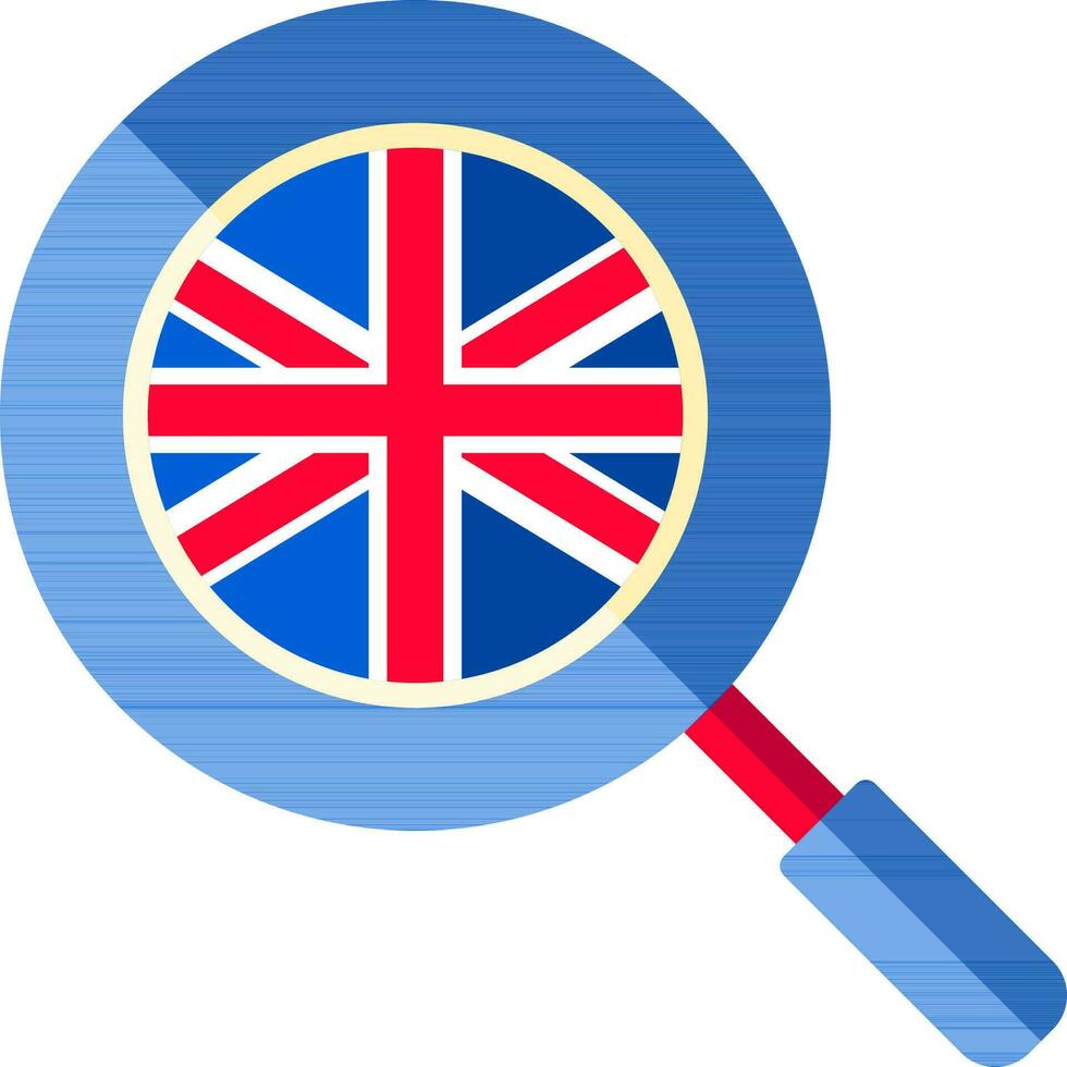 Magnifying glass with Australia Flag icon in flat style. vector