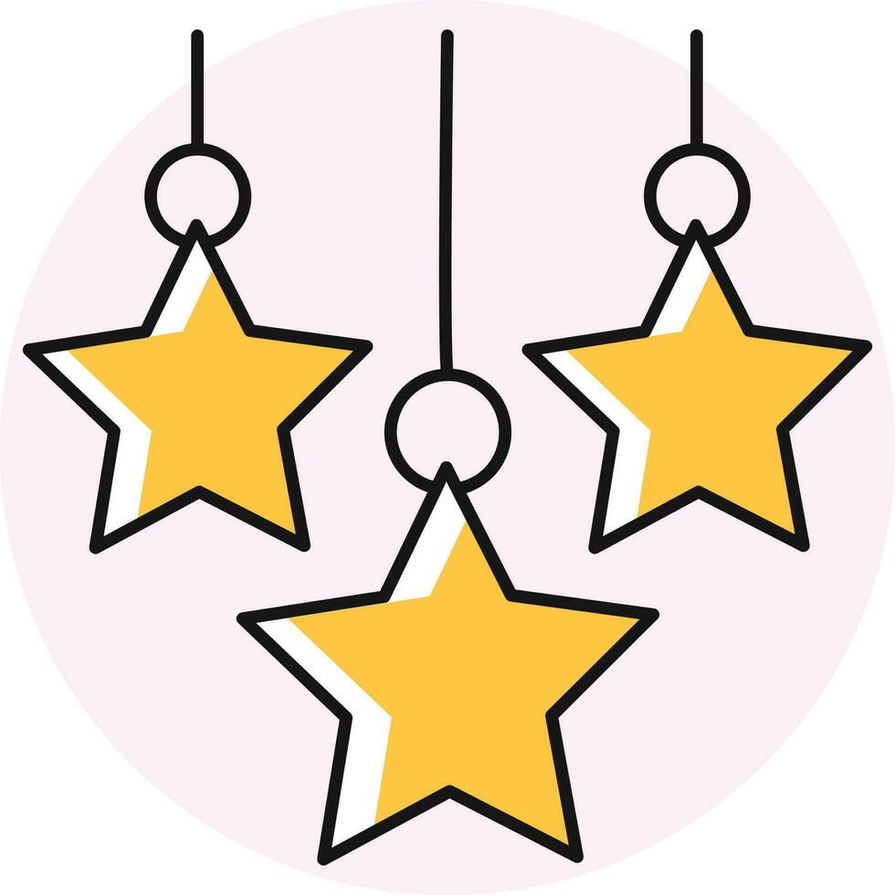 Hang star icon in yellow and black color. vector