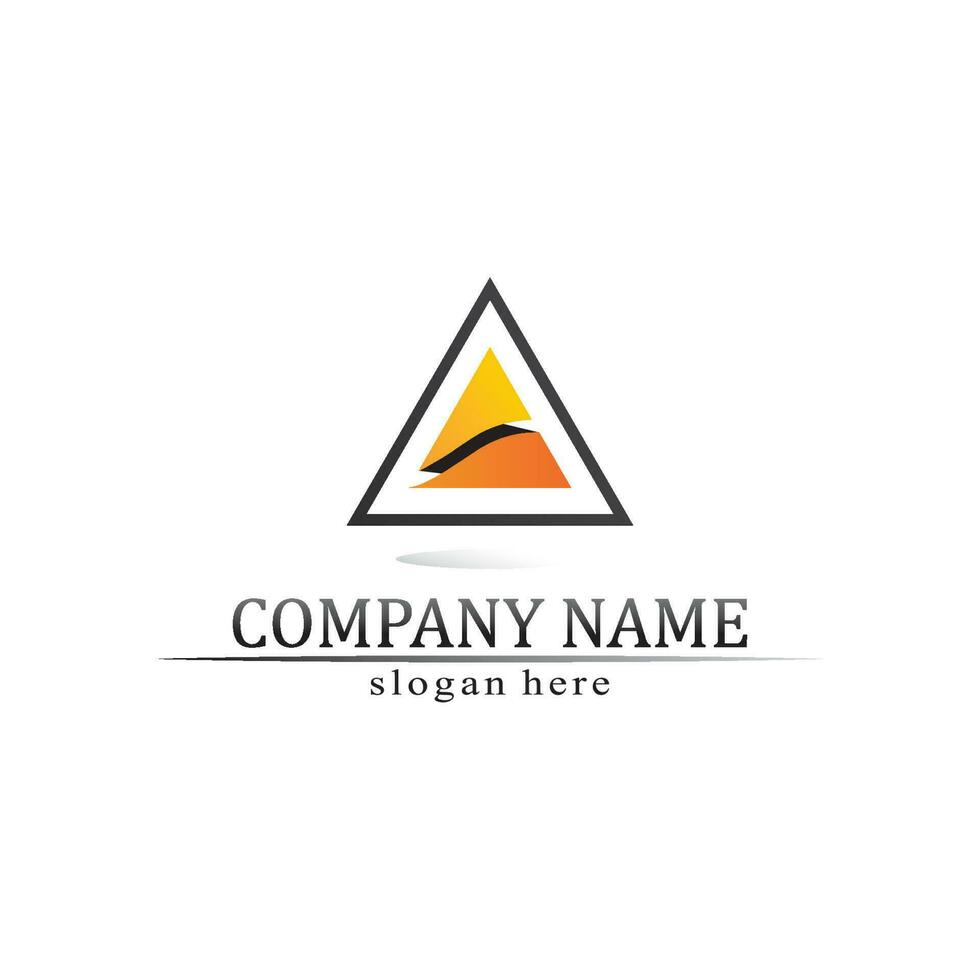 triangle pyramid logo design and vector symbol egyptian and logo business