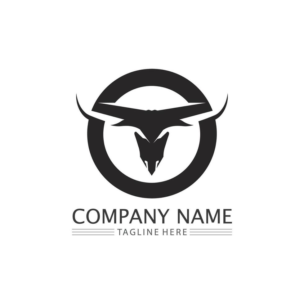 toro cabeza de búfalo vaca animal mascota diseño de logotipo vector para deporte cuerno búfalo animal mamíferos cabeza logo salvaje matador