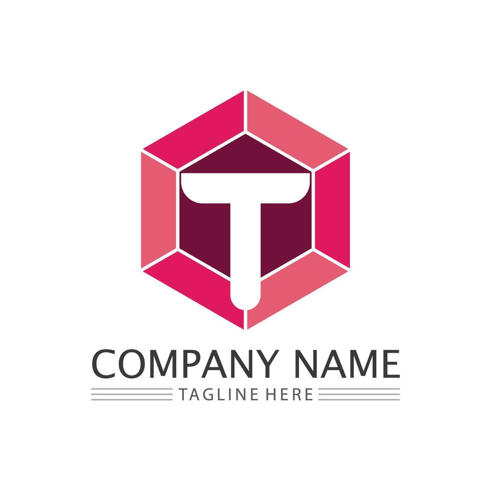 letter T logo image and font T design graphic  vector