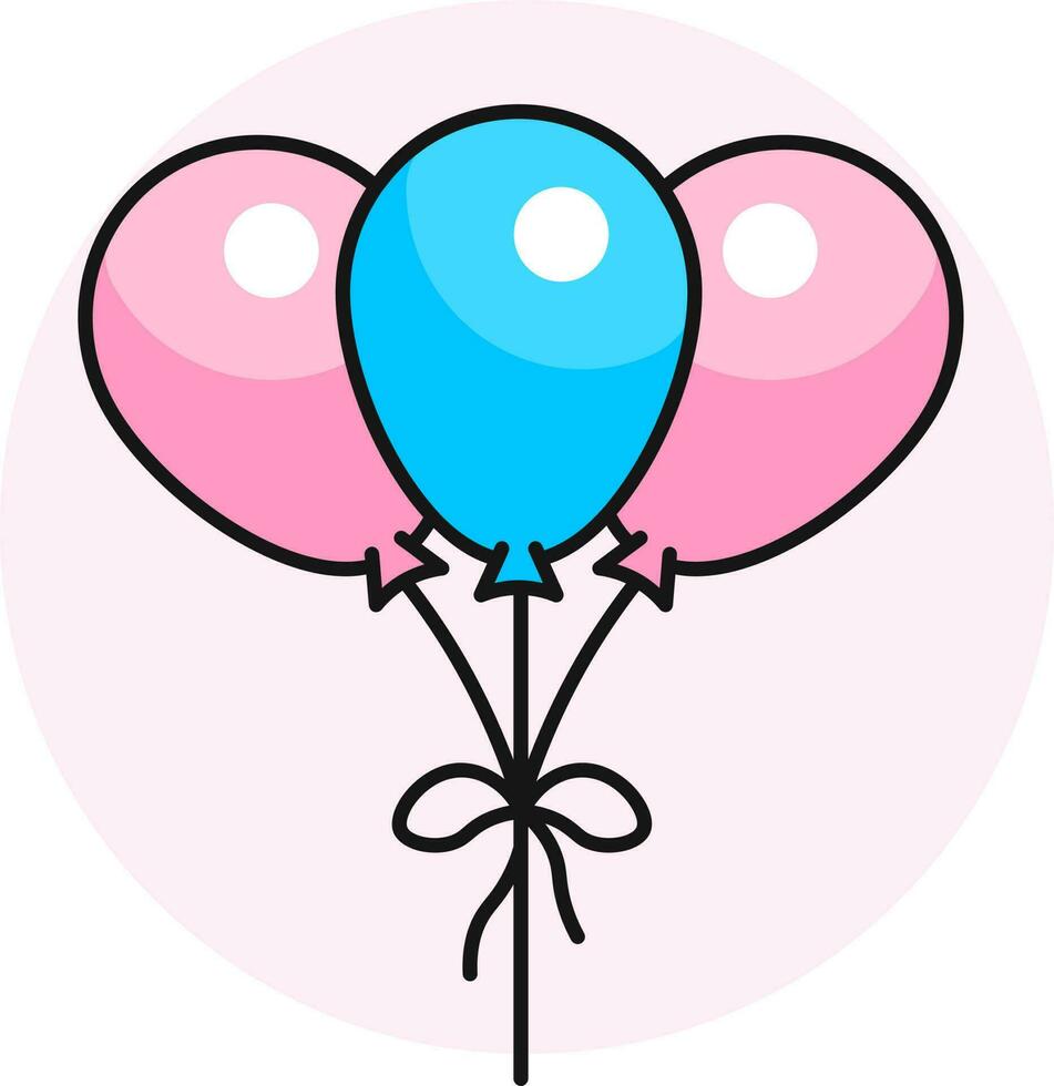 globo manojo icono en azul y rosado color. vector