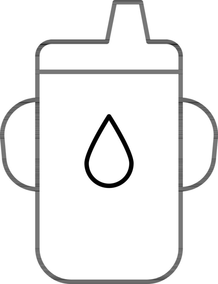 Line art illustration of Thermos bottle icon. vector