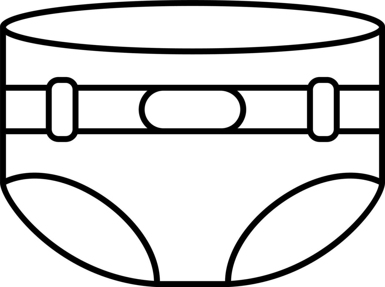 Diaper pant icon in line art. vector