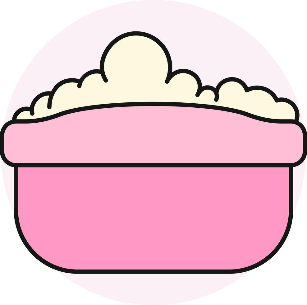 Bathtub icon in pink and yellow color. vector