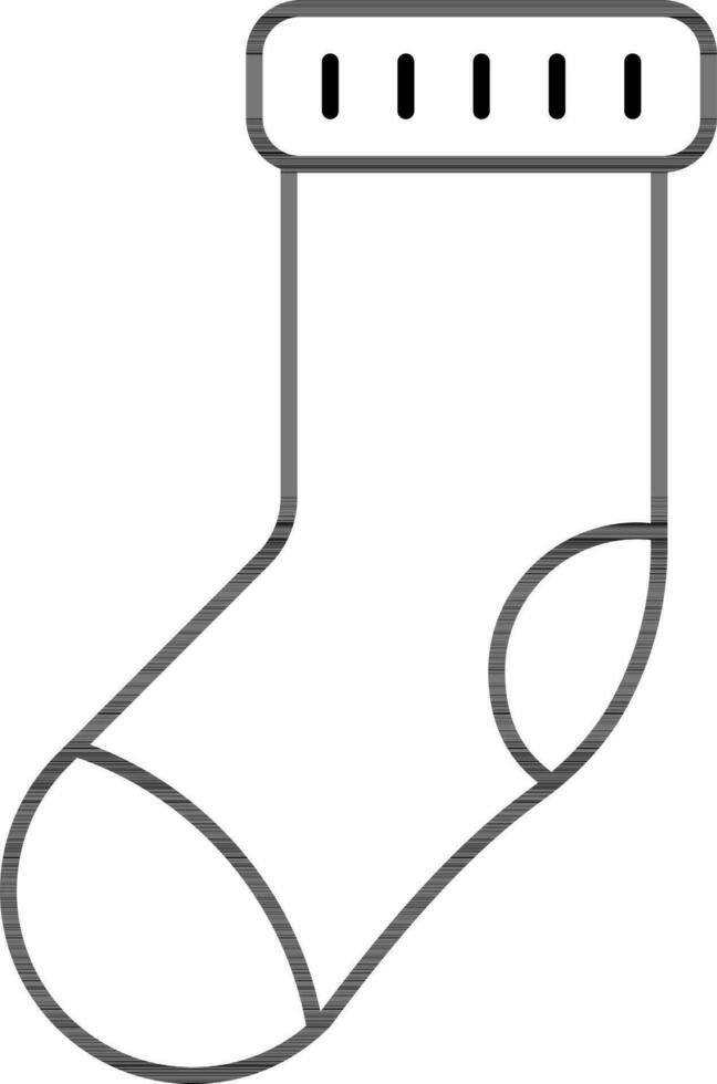 Isolated Socks icon in black outline. vector