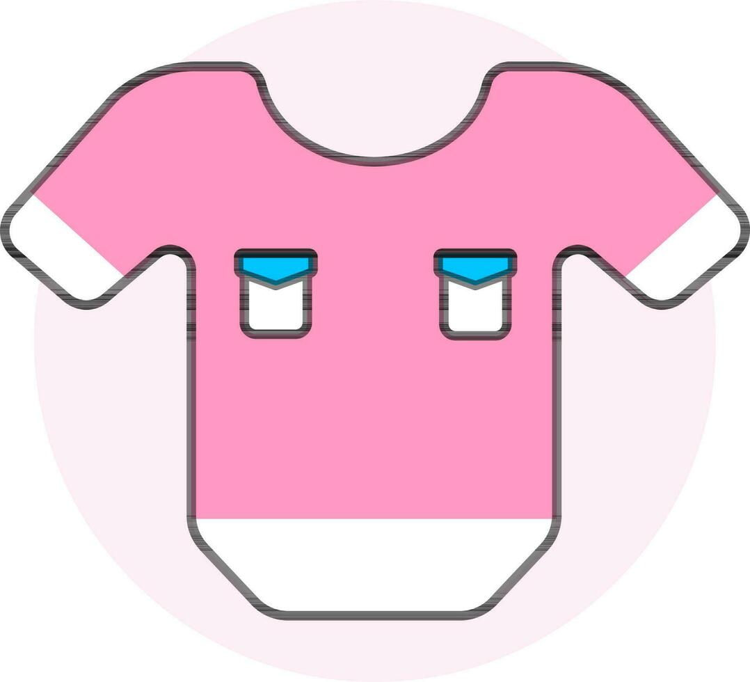 camisa o camiseta icono en rosado y blanco color. vector