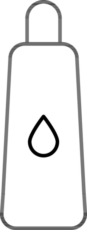 Drop on cosmetic bottle icon in line art. vector