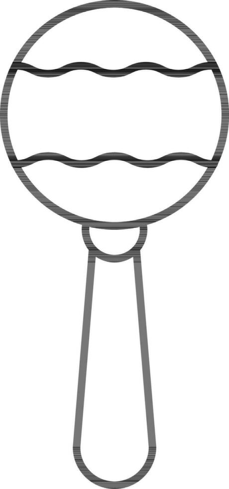 Black line art illustration of Rattle icon. vector