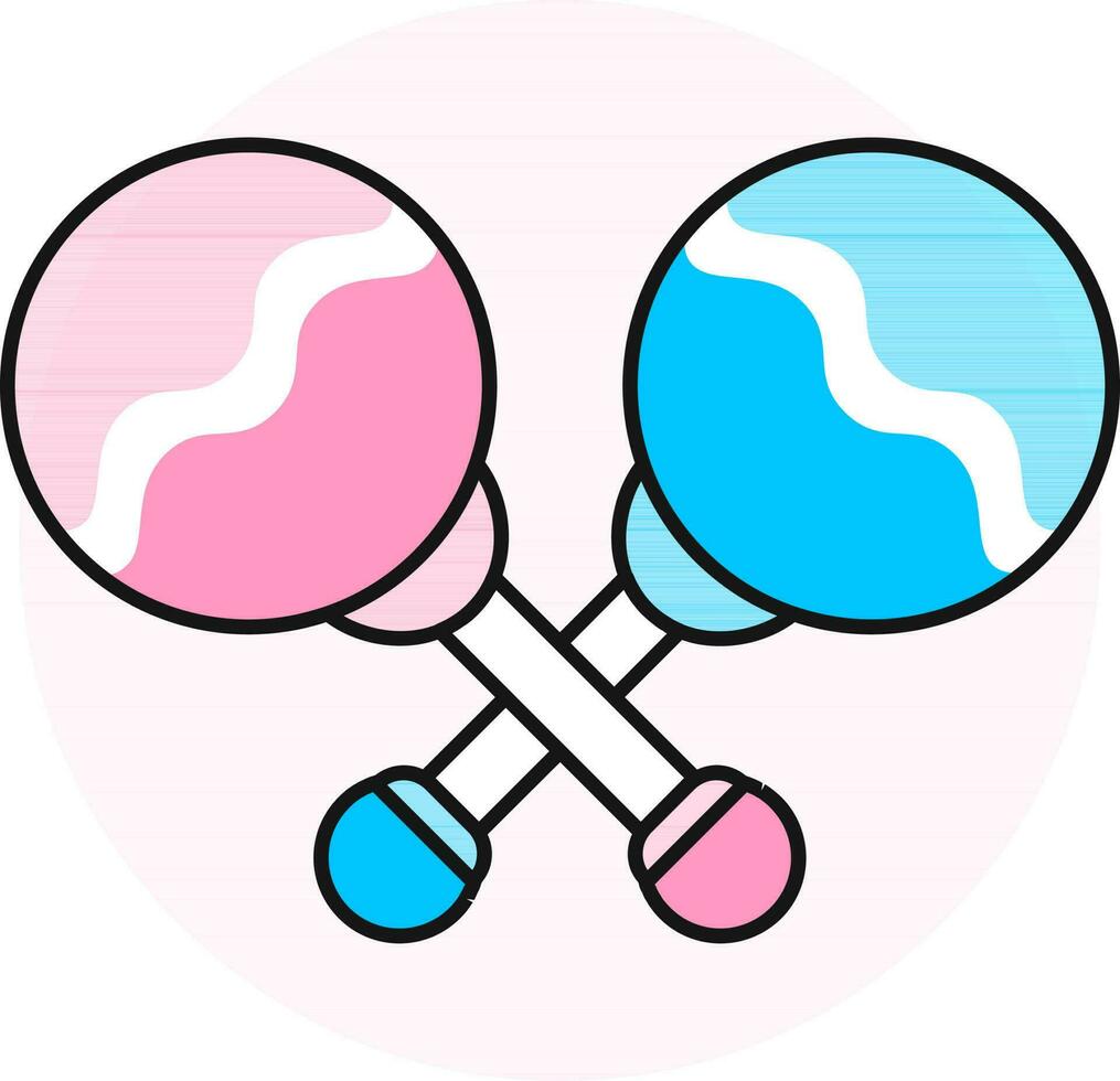 maracas icono en azul y rosado color. vector