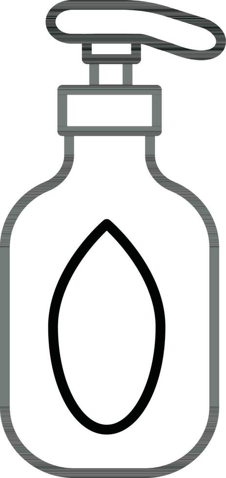 Hand wash bottle icon in thin line art. vector