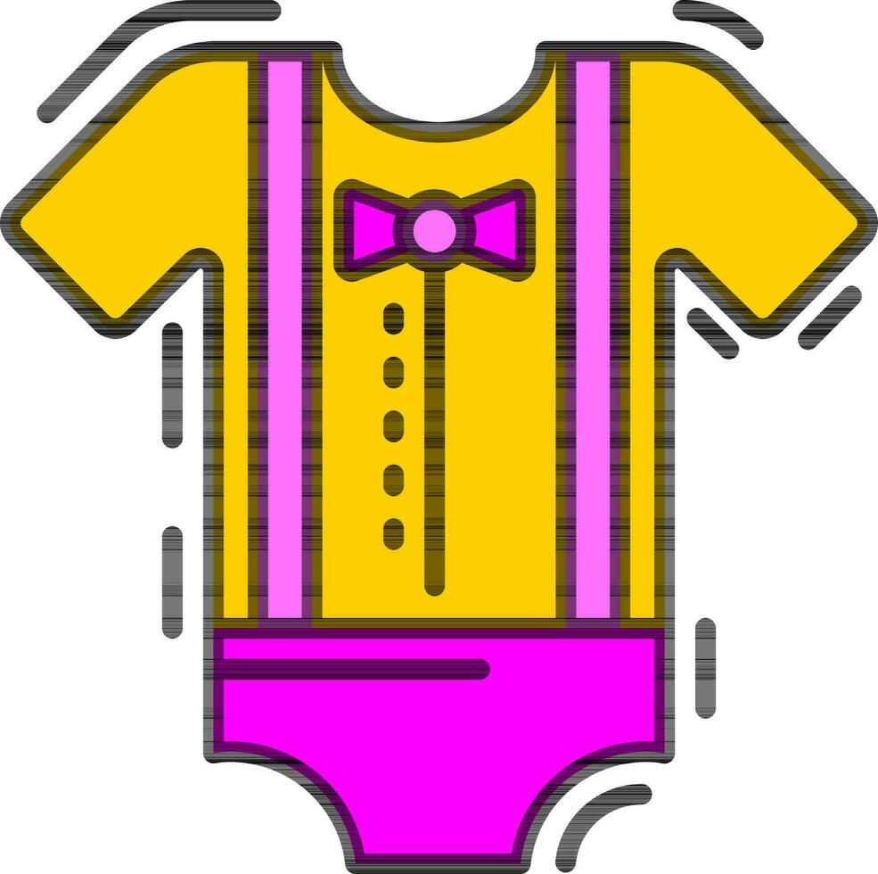 Baby bodysuit icon in flat style. vector